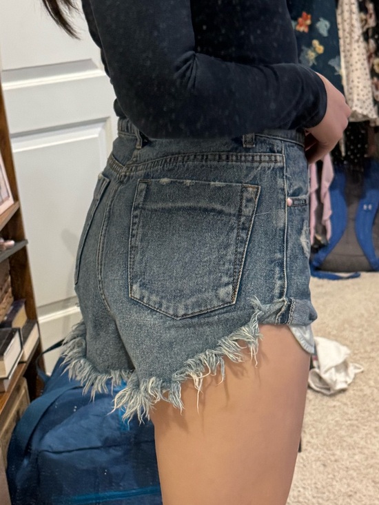One Teaspoon Pants - High-Rise Distressed Denim Shorts -